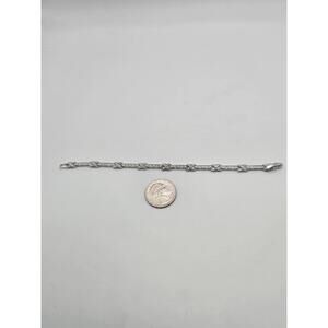 ATI Sterling Silver CZ Bracelet  7"Infinity Knot Link Design